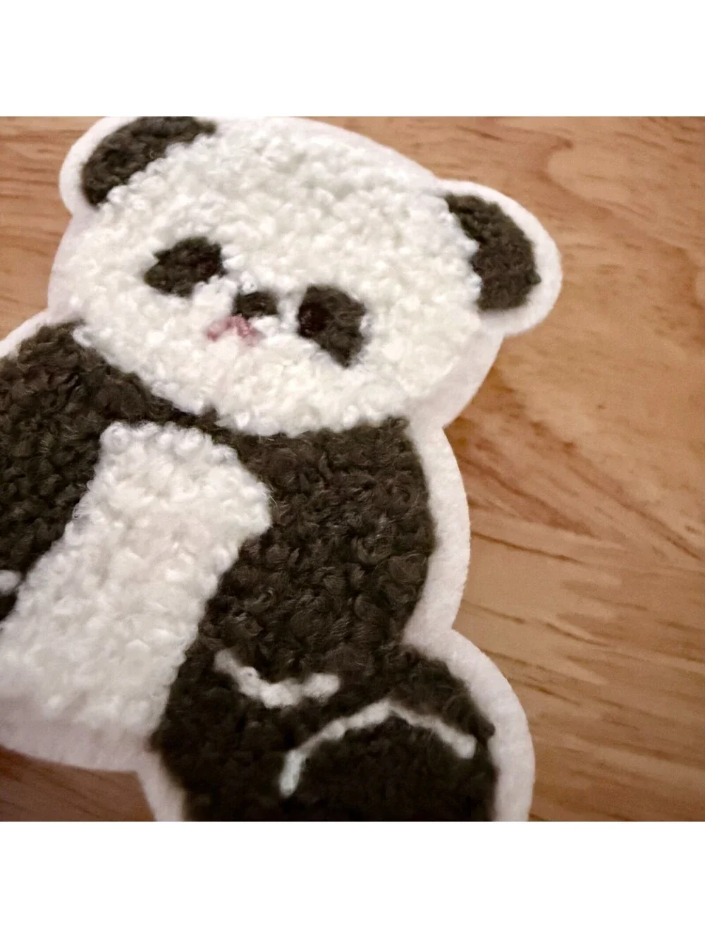 Iron On Patch - Kawaii Panda Bear, Chenille Fluffy 2.5